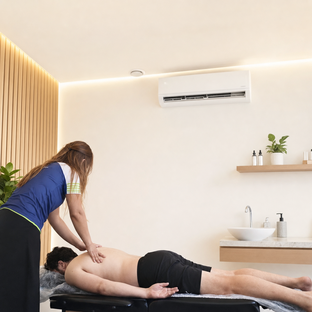 Atendimento de terapia manual em clínica